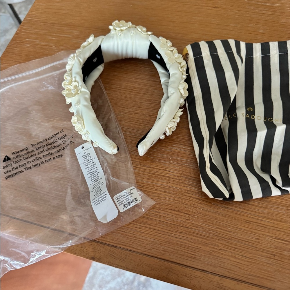 Lele Sadoughi Cream Floral Headband